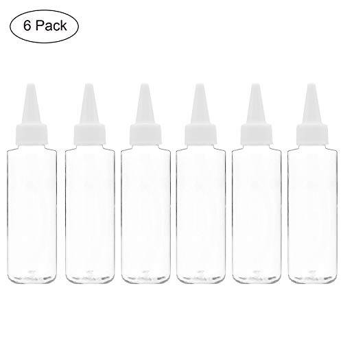 TrendBox 4oz / 120ml Plastic Bottle Pointed Mouth Top Cap for Essential Oils, Liquid - 6 Pack