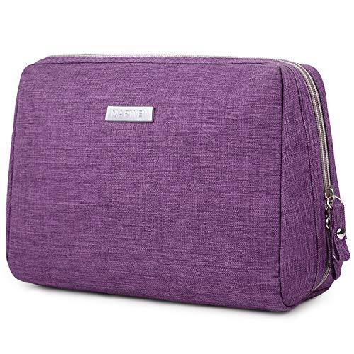 Large Makeup Bag Zipper Pouch Travel Cosmetic Organizer for Women and Girls (Large, Purple)