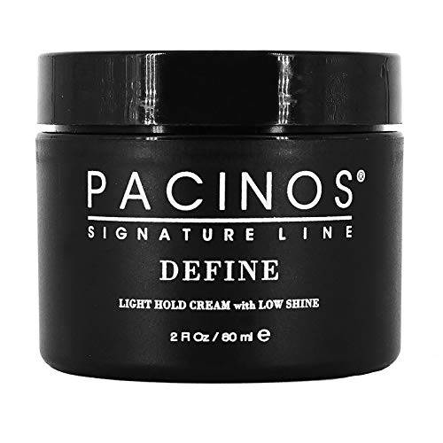 Pacinos Define, Signature Light Hold Hair Cream with Low Shine, Firm Yet Flexible Hold for Long Lasting Definition and Shine, a Natural Looking Hairstyle, 2 oz