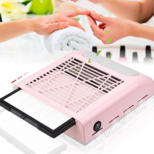 CoFashion Nail Dust Collector for Acrylic Nails Vacuum Machine, 80W Adjustable Nail Vacuum Dust Collector, Electric Nails Filter for Manicure Nail Fan Dust Collector