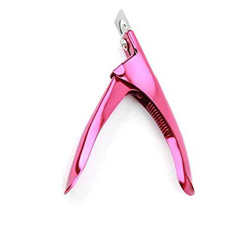 Nail Clippers Tip Cutters for Acrylic False Fake Gel Artificial Nails Rustproof Sharp Professional Manicure Pedicure Trimmer Nail Care Tools Home DIY Use(Fuchsia)