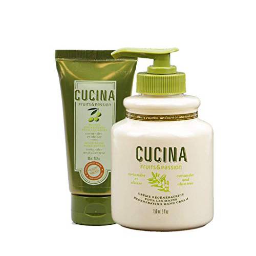 Fruits & Passion Cucina Olive and Coriander 60ml Hand Butter and Regenerating Cream Bundle (Olive and Coriander Tree)