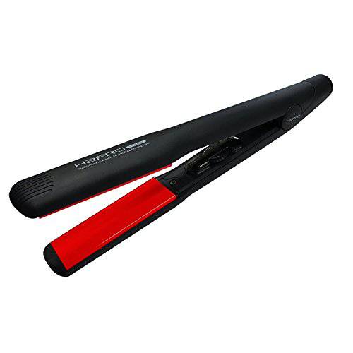 H2PRO Vivace 1 1/4″ Ceramic Flat Iron - Tourmaline Ionic Treatment, Cutting-Edge Straightener - Adjustable Temperature for All Hair Types - Argan Oil and Diamond Powder for Smooth and Shiny Locks