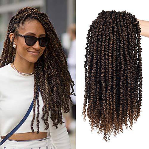 Silike Passion Twists Braiding Hair, Crochet Passion Twist(12 Roots per Pack, 6 Packs) Pre-twist Passion Twist Hair for Black Women (18 inch, T30)