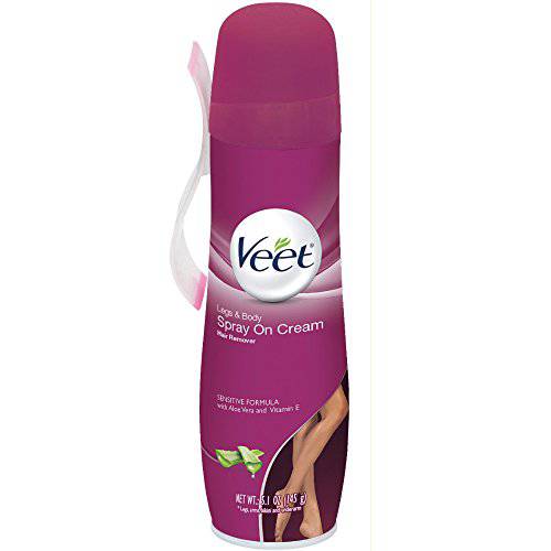 Veet Spray On Hair Removal Cream, 5.1 oz., for Legs & Body (Pack of 3)