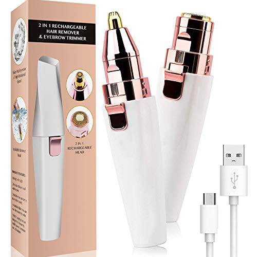 VieBeauti Rechargeable Eyebrow Trimmer Facial Hair Remover, USB Charger, 1 Count
