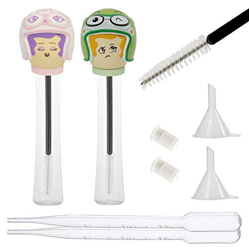 Empty Mascara Tube and Wand - 4pcs Bottles - eyes and eyebrows for Castor Oil Application Diy Kit