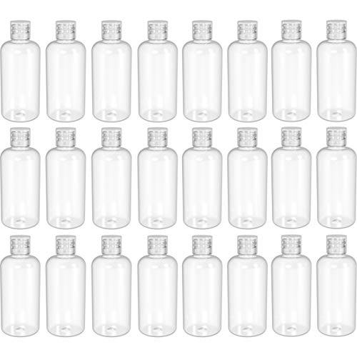 2 oz Plastic Bottles (24 ct) Empty Bottles or Travel Bottles for Toiletries – 2oz Liquid/Gel Bottle Container – Small Travel Squeeze Bottle with Flip Top for Clean Hands (24 Count)
