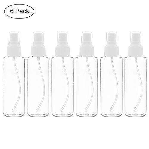 TRENDBOX 6 Pack Empty Transparent Plastic Fine Mist Spray Bottle (6 Pack - 120 ml)