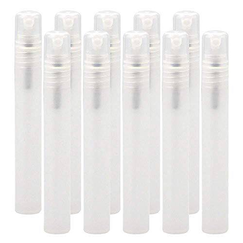 Frosted Plastic Tube Empty Refillable Perfume Bottles Spray for Travel and Gift,Mini Portable pen (10mlX10Pcs)