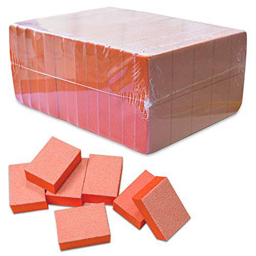 PandaSpa Nail Mini Buffer Block File 80/100 Grit 2 Sided 130 Count Orange
