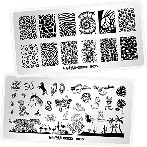Whats Up Nails - Animal Stamping Plates 2 pack (A015, B025) for Nail Art Design