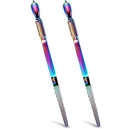 2 Pieces Nail Pinching Tool Cuticle Pusher Stainless Steel Nail Shaping Tweezers Multi-Function Nail Art Pincher for Manicure, Pedicure