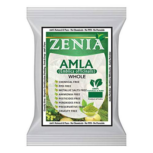 Zenia 100% Pure Whole Dried Amla (Amalaki Indian Gooseberry) Herb | 100 grams (3.5oz) | 100% Raw Amla Edible Grade | Excellent for Herbal Hair Treatment Care