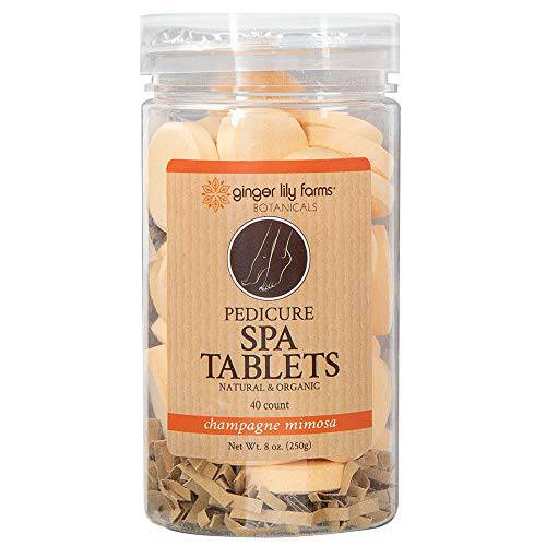 Ginger Lily Farms Botanicals Pedicure Spa Tablets Champagne Mimosa, 3 Ounces Each, 40-Count