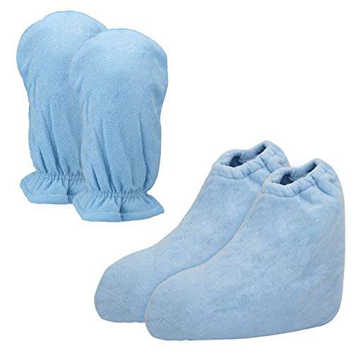 Paraffin Wax Mitts for Hand and Feet, Segbeauty Thick Paraffin Bath Mitts and Booties with Double Terry Clothes, Snug Elastic Opening Paraffin Wax Glove and Bootie for Thermal Treatment, Wax Machine