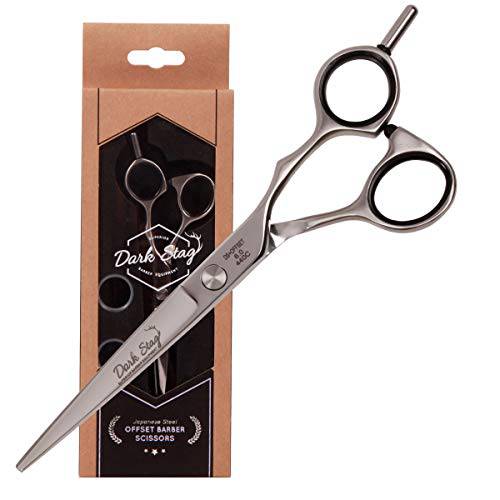 Dark Stag DS+ Offset convex razor edge professional barber scissor for professional hairdressers barbers. Stainless steel hair cutting shears. For salon barbers. - 6 inch