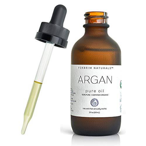 Organic Argan Oil for Hair, Face, Skin & Nails - Extra Virgin - 100% Pure Moroccan Oil - USDA Certified - Premium Grade - Cold Pressed From Morocco - Foxbrim Naturals 2 oz