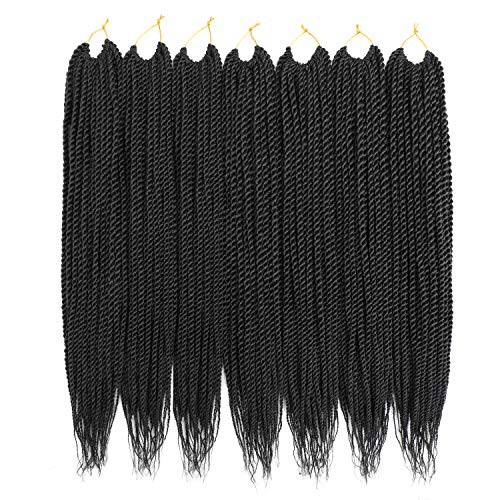 Ailsa 7Packs Senegalese Twist Crochet Hair Synthetic Crochet Braids for Black Women Hot Water Setting 30Strands/Pack(18 inch,1B)