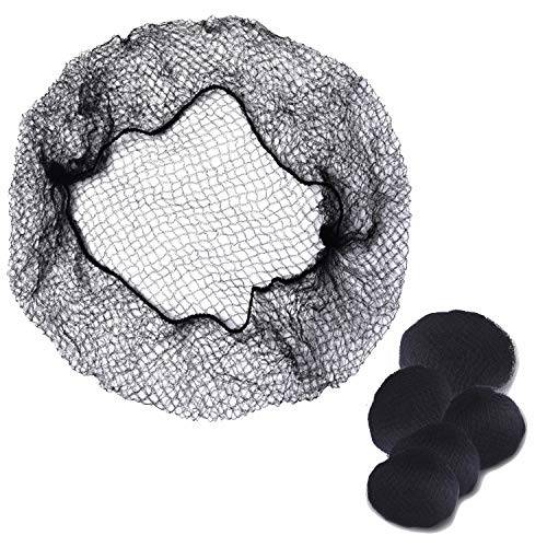 Smilco Hair Nets 100 PCS, 20 Inches Elasticity Invisible Elastic Mesh Wig Nets for Hair Bun Making Ballet Dancer Kitchen Food Serive (Black)