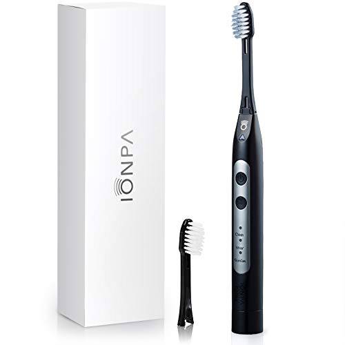 IONIC KISS IONPA DH Home Black Ionic Power Electric Toothbrush Black, Easy-to-use, Brushing Timer, 3 Modes, 2 Soft Extended Filament Brush Heads, Made in Japan You, hyG, Soladey, DH-311BK
