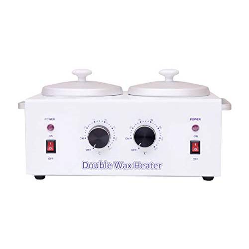 Topbarber Double Wax Warmer Professional Wax Heater Adjustable Temperature Set for Hair Removal or Paraffin