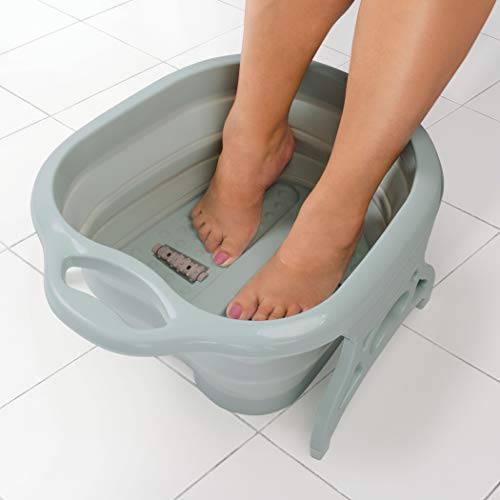 IdeaWorks Collapsible Foot Bath Massager - Non-Slip 3 Gal. Capacity - Gray