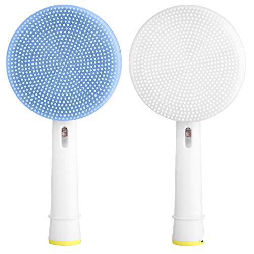 Facial Cleansing Brush Replacement Head Compatible with Oral B Bruan Electric Toothbrush Bases-2 Waterproof Silicone Face Spin Brushes for Cleansing, Exfoliating, Deep Cleaning & Massaging