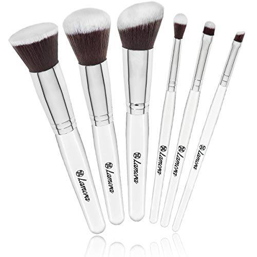 Powder Blush Foundation Kabuki Eyeshadow Brush Set - 6 Piece Essential Makeup Brushes Kit - Top Choice Premium Quality Synthetic Bristles - Apply Your Flawless Airbrushed Finish