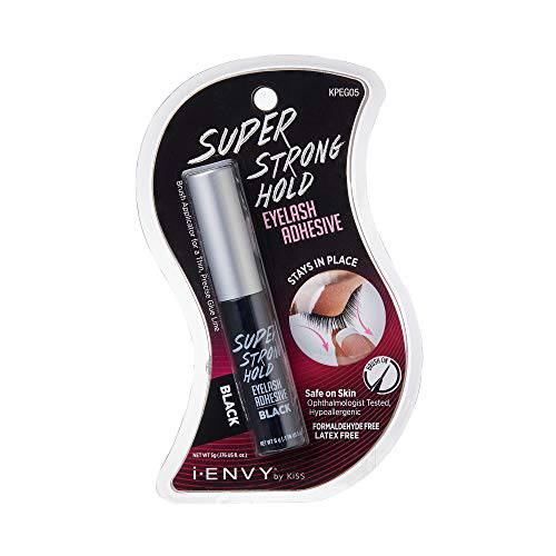 iENVY by KISS Super Strong Hold Eyelash Adhesive Black KPEG05 (2Pack) Brush On Latex Free