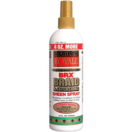 African Royale BRX Braid and Extensions Sheen Spray, 12 oz (Pack of 3)