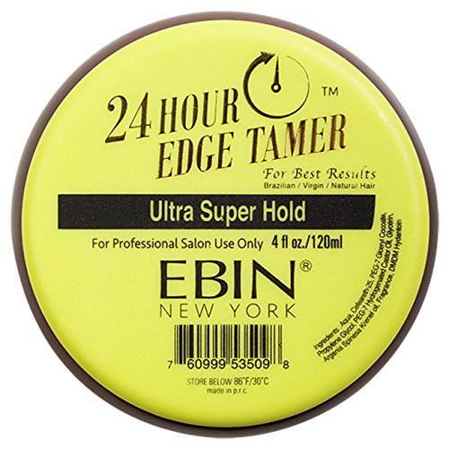 EBIN NEW YORK 24 Hour Edge Tamer, Ultra Super Hold, 4 Oz - No Flaking, No White Residue, Shine and Smooth texture with Argan Oil and Castor Oil