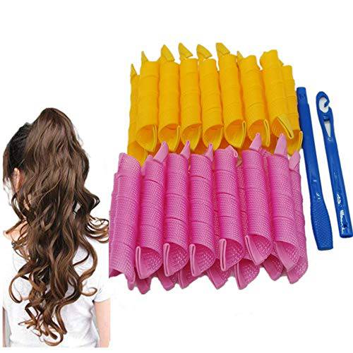 EQARD Heatless Hair Curlers No Heat Spiral Curls Styling Rollers Kit Magic Hair Curlers Curls with Styling Hooks for Home Salon DIY Most Kinds of Hairstyles