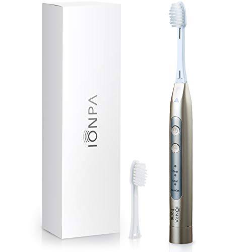 IONIC KISS IONPA DH Gold Home Ionic Power Electric Toothbrush Champagne Gold, Easy-to-use, Brushing Timer, 3 Modes, 2 Soft Extended Filament Brush Heads, Made in Japan You, hyG, DH-311CG