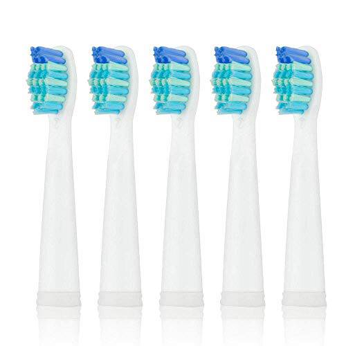 Medium Soft Replacement Toothbrushes Heads Compatible with Fairywill Toothbrushes FW-D7/D8/507/508/917/959/515/551/2011, 5 Pack, White