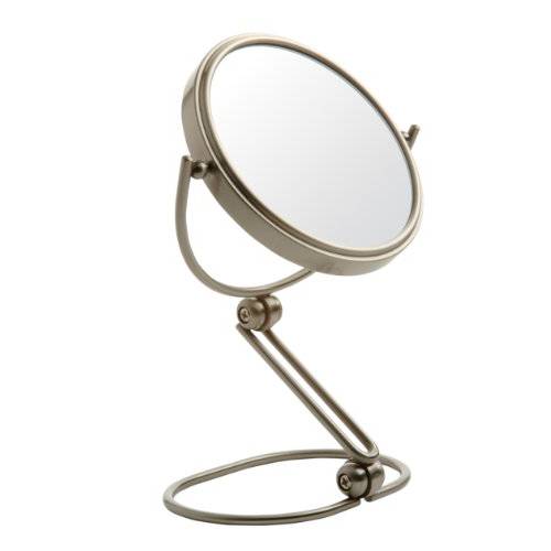 Jerdon 6-Inch Folding Travel Mirror - Magnifying Makeup Mirror with 10X Magnification - Nickel Finish - Model MC450N