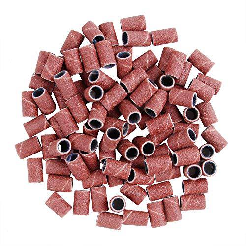 ONNPNN 200Pieces Fine Sanding Bands for Nail Drill, 120 Grit File Replacement Bits Set, Nail Sand Band Bit, Professional Nail Art Pedicure Machine Drills for Electric File Fingernail Sanders