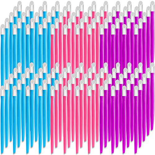 BQTQ 150 Pieces Plastic Handle Nail Cuticle Pusher Bulk Rubber Tip Nail Cleaner Colored Nail Art Tool for Men and Women, 15 Colors