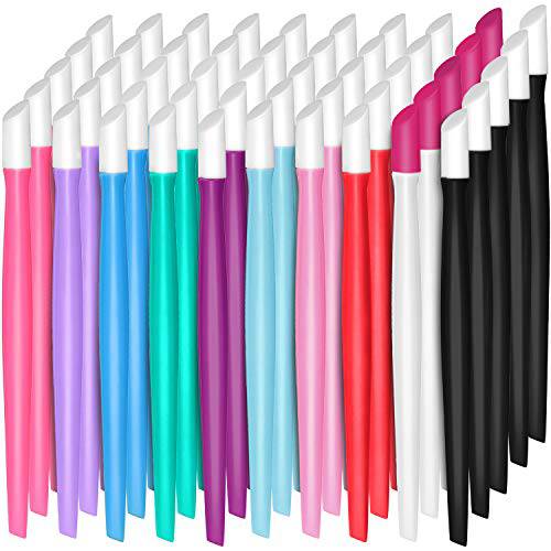 50 Pieces Rubber Nail Cuticle Pusher Plastic Handle Nail Cleaner Nail Art Tools for Men and Women Christmas Valentine’s Day Giving(Classic Colors)