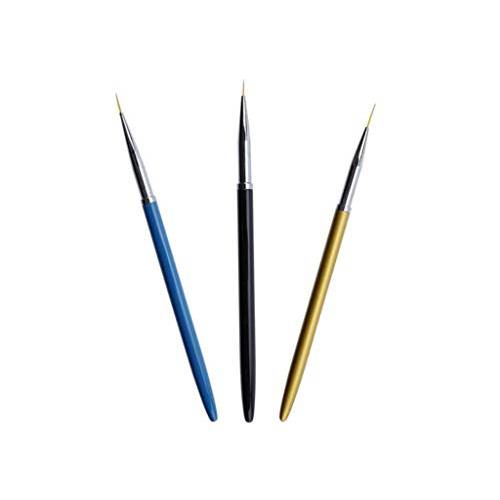 Aoshang 3pcs Nail Art Liner Brushes UV Gel Painting Acrylic Nail Design Nylon Brush, Nail Dotting Painting Drawing PenSize 7/9/11mm