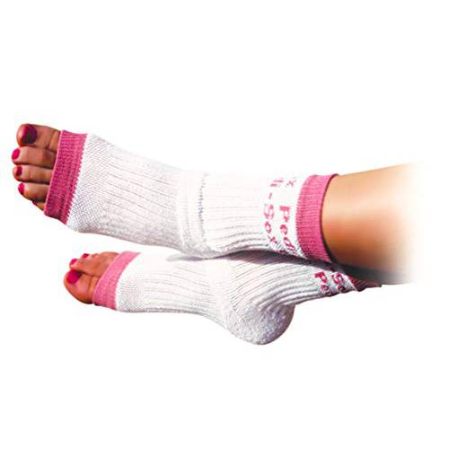 Original Pedi-Sox brand Toeless Socks for Pedicures : Classics: Hot Pink Trim