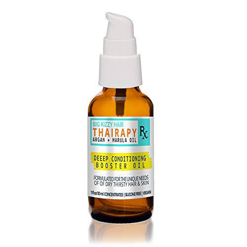 Big Kizzy Thairapy Hair Oil - Repair Treatment for Dry Damaged Hair, Ultra Concentrated Serum to Restore Dry, Frizzy Hair, and Support Healthy Hair Growth. Pure Argan, Marula and Coconut Oil, 1 oz