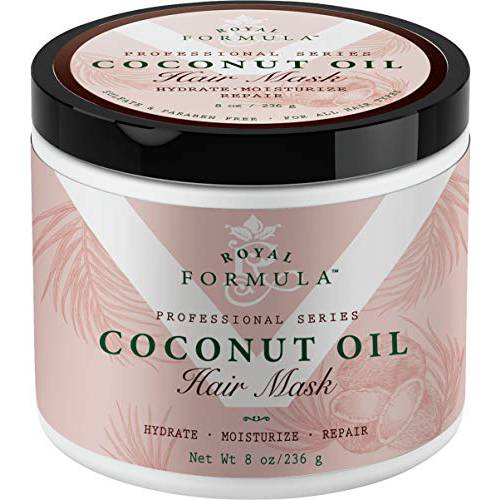 ROYAL FORMULA - Coconut Oil Hair Mask Deep Conditioner & Hydrating Hair Treatment - Repairs Dry Damaged, Color Treated & Bleached Hair - Hydrates & Stimulates Hair Growth, (8 Oz)