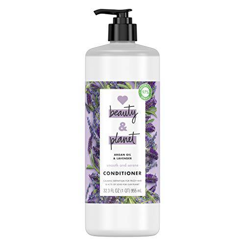 Love Beauty And Planet Smooth and Serene Dry Hair Conditioner for Frizz Control Argan Oil & Lavender Paraben & Silicone Free & Vegan Dry Hair Treatment, Lavender, 32.3 Fl Oz