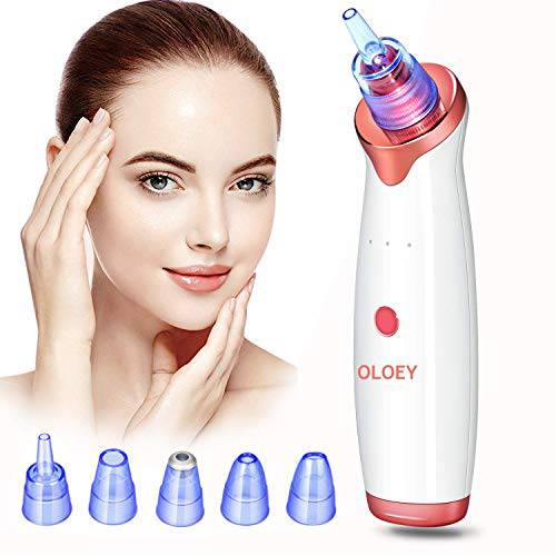 Blackhead Remover Pore Vacuum Blackhead Vacume Remover Electric Facial Acne Suction Cleanser Extractor Rechargeable Blackhead Tool with 5 Probes for Women Men Face Nose Black-Head Comedone Clean Tool