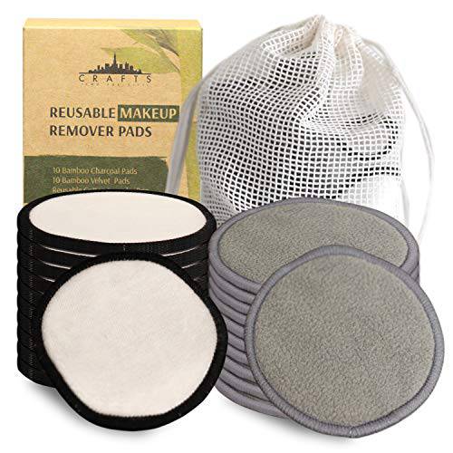 10 Extra Large Reusable Cotton Pads for Face - Microfiber Cloth Reusable Eye Makeup Remover Pads- Soft Bamboo Make Up Cotton Rounds with Holder-Facial Wipes for Toner-Makeup Removing Washable Pad Set