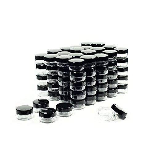 10 Gram Cosmetic Containers 100pcs Sample Jars with Lids Plastic Makeup Sample Containers, BPA free Small Plastic Containers