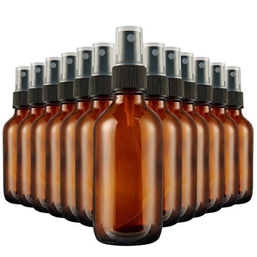 2Oz Glass Spray Bottles 30 Pack, Hoa Kinh Small Amber Mist Spray Bottles, 2 Ounce Empty Refillable Containers (2oz-30pack)