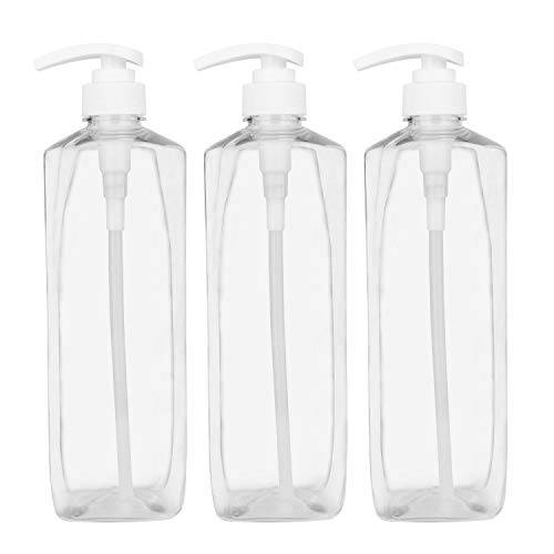 Plastic Pump Bottle 32oz，Woaiwo-q Soap Dispenser Empty Shampoo Dispenser Bottles for Cleaning Solutions,Hair,Oils,(3 Pack.1000ml)