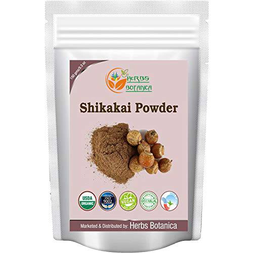 Herbs Botanica Shikakai Powder Pure Acacia Concinna Fruit Pods Powder For Hair Growth, Shiny, Tangled Hair Cleanser & Conditioner Vegan Non GMO 5.30 oz / 150 gms